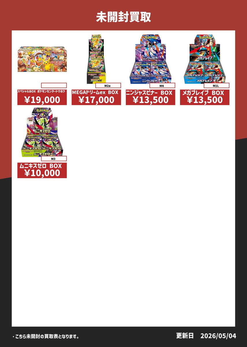 ムニキスゼロが200個買取きまして 個数減額でこれから8500円となります。