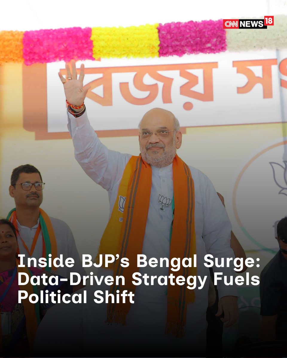 CNNnews18's tweet image. Inside BJP’s Bengal Breakthrough: Data-Driven Strategy Powering A Political Shift
The BJP’s performance in West Bengal illustrates the growing role of structured campaign management in electoral politics

Writes: @KamalikaSengupt | #BJP #bengal #campaign #electoralpolitics #india