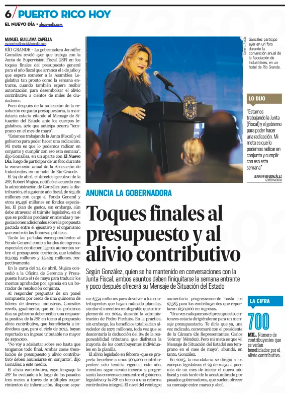 ☀️¡Buenos días! Happy May the 4th Be With You! ⭐️

🗣️Esta es “La Cabeza de la Mañana” para el lunes 4 de mayo de 2026:

1️⃣ Para esta semana presupuesto y alivio contributivo. La Gobernadora dice que espera conseguir la aprobación de la Junta del presupuesto y el reintegro