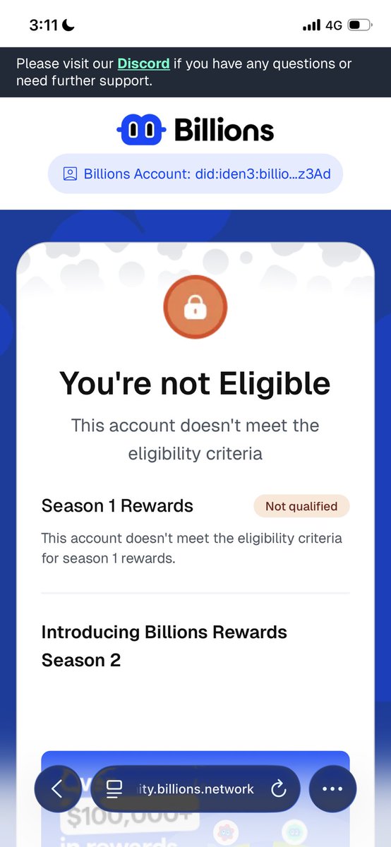 InkOnChain_eth's tweet photo. @billions_fdn @billions_ntwk Had Og role and early adopter did regestration with connecting discord and X !! Still not eligible!! https://t.co/K5nA6LRlNl