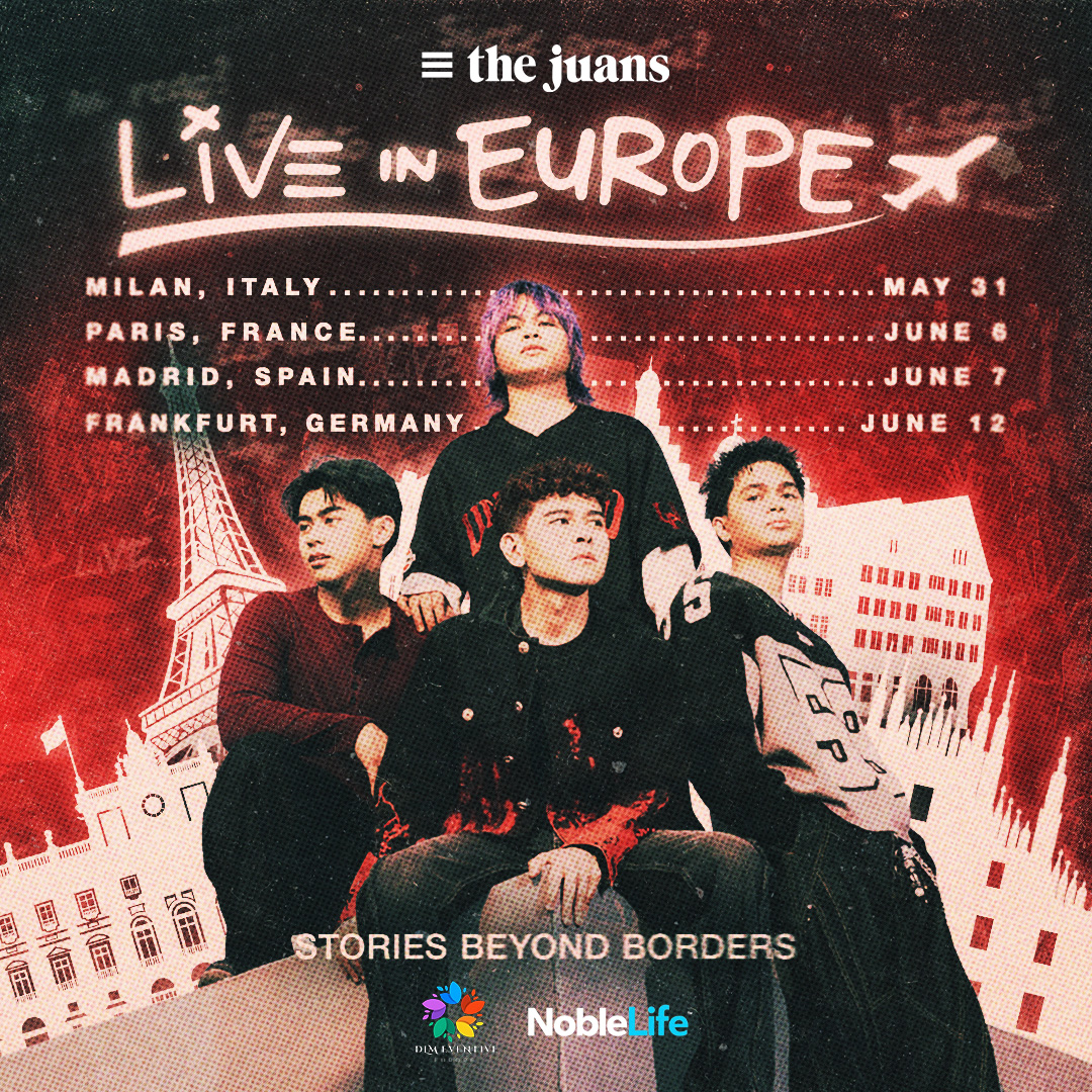 TheJuans_BAND's tweet photo. Europe marks the start of our next chapter.

Nagsimula sa pangarap, ngayo’y sabay nating tinatahak ang patuloy na pagtawid ng ating mga kwento.

Para makasama ka sa ating Europe journey, visit https://t.co/SW06vv5Rhu to know how to get your tickets!

#TheJuansLiveInEurope
#TatawidSaEurope