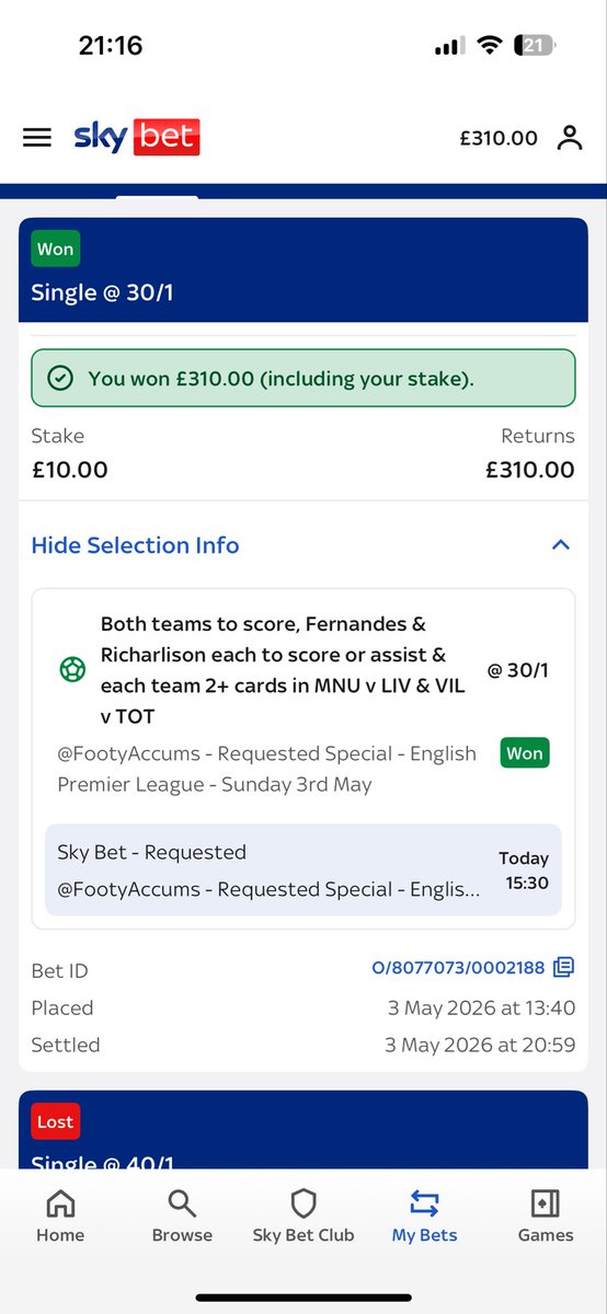 Dalemc1990's tweet photo. @MarkusBets2 @barginho @bet365 @bet365help @OptaJoe I got paid out for it https://t.co/kCbUUd62gp