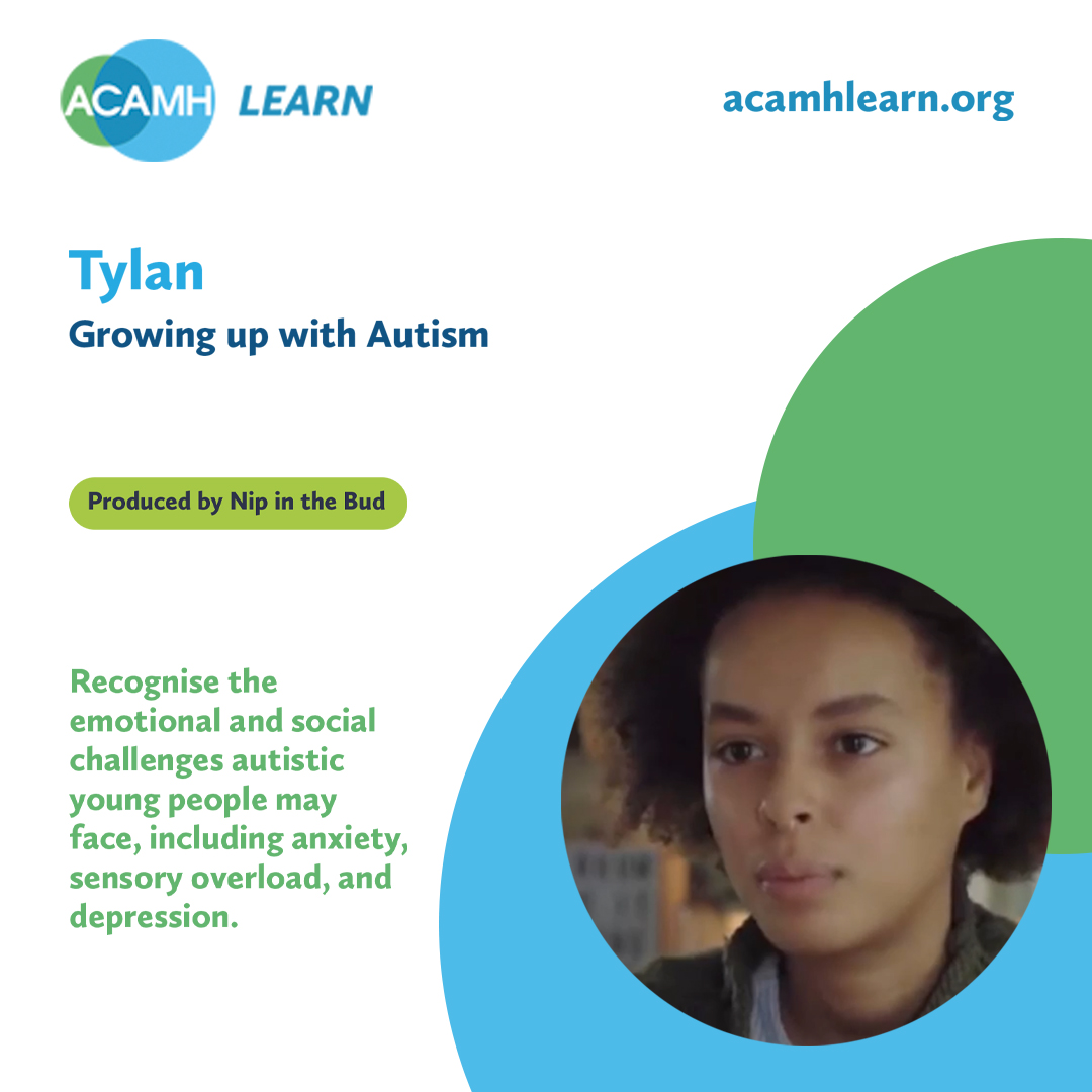 acamh's tweet image. In this @NipintheBudFilm lived experience film, Tylan shares their journey of growing up with #Autism and the challenges they faced at school, where they often felt alienated and misunderstood.

Watch now to learn more! bit.ly/3PS2RxP