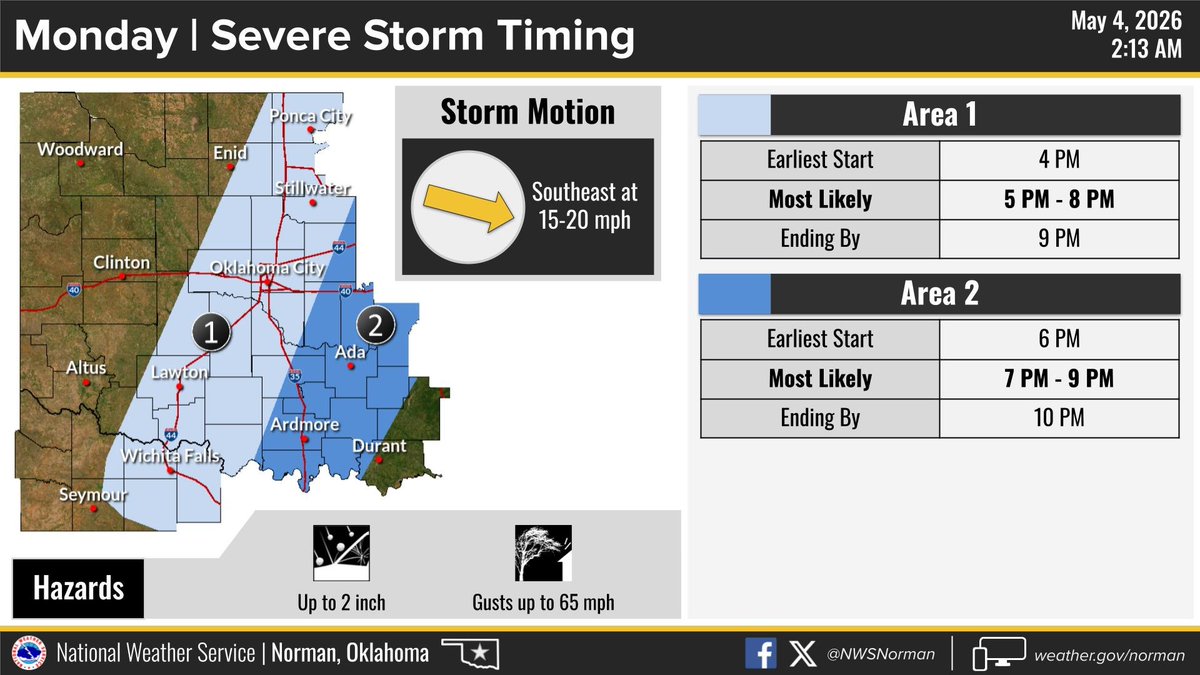 A Marginal (level 1 of 5) risk for severe storms will exist from ...