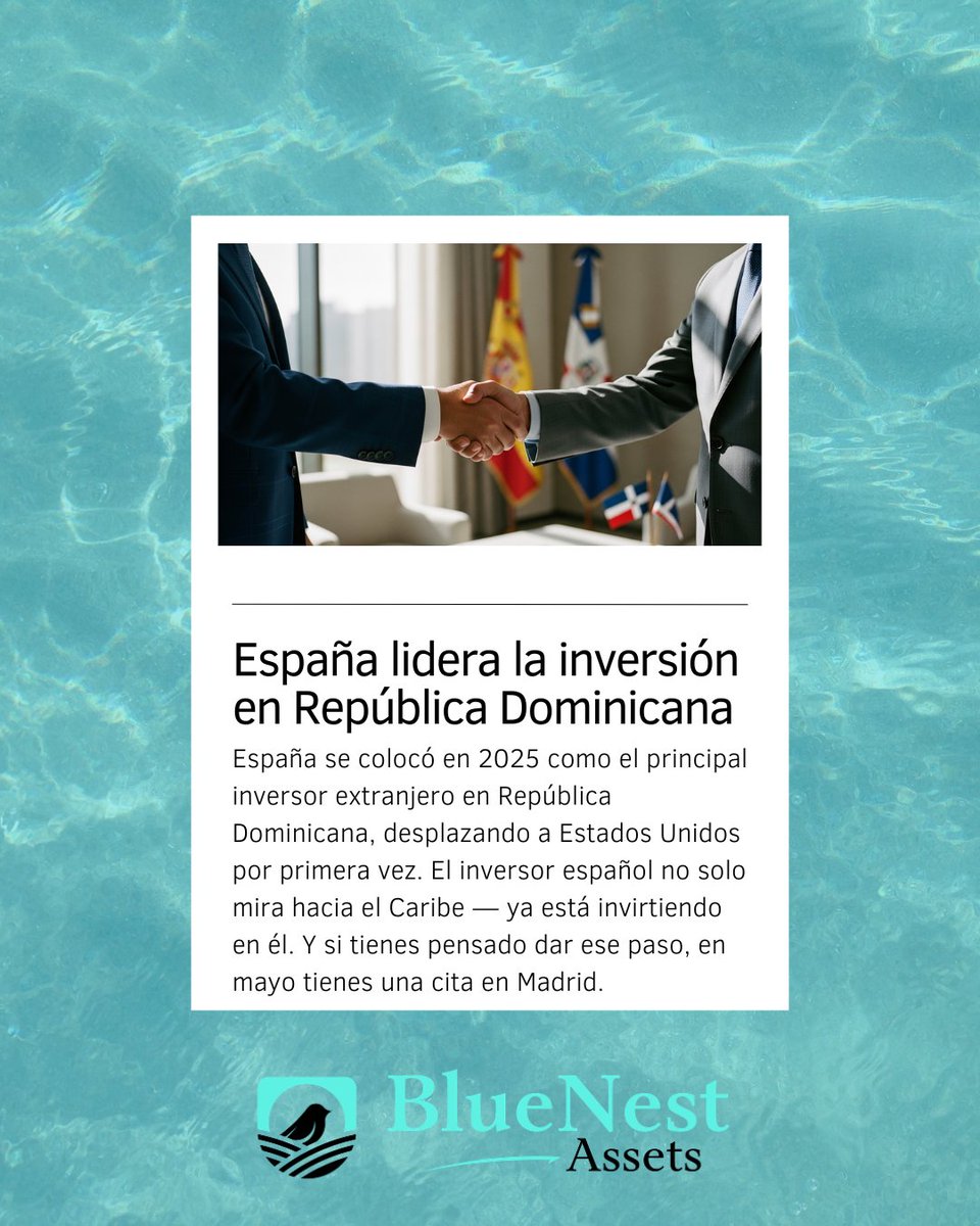 bluenestassets's tweet image. España ya lidera la inversión en República Dominicana 🇩🇴

El Caribe se posiciona como uno de los mercados con mayor proyección 🌴

Las oportunidades están pasando ahora.

📩 Escribe “INFO” y te enviamos el enlace

#Inversión #Caribe #RealEstate