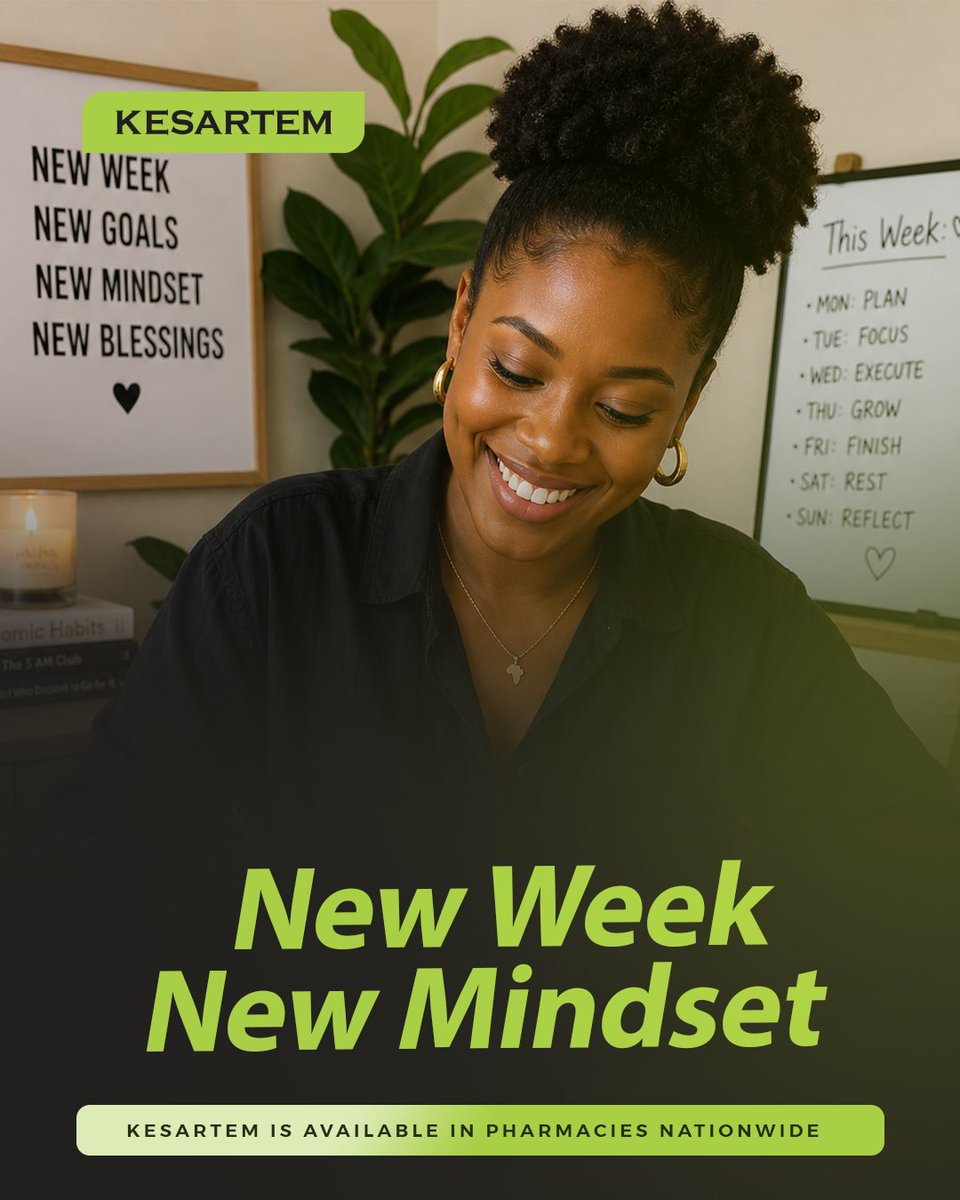 getkesartem's tweet image. Have an amazingly healthy new week ahead.

Kesartem - available at pharmacies nationwide.
 
#FightMalaria #Kesartem #Fearless