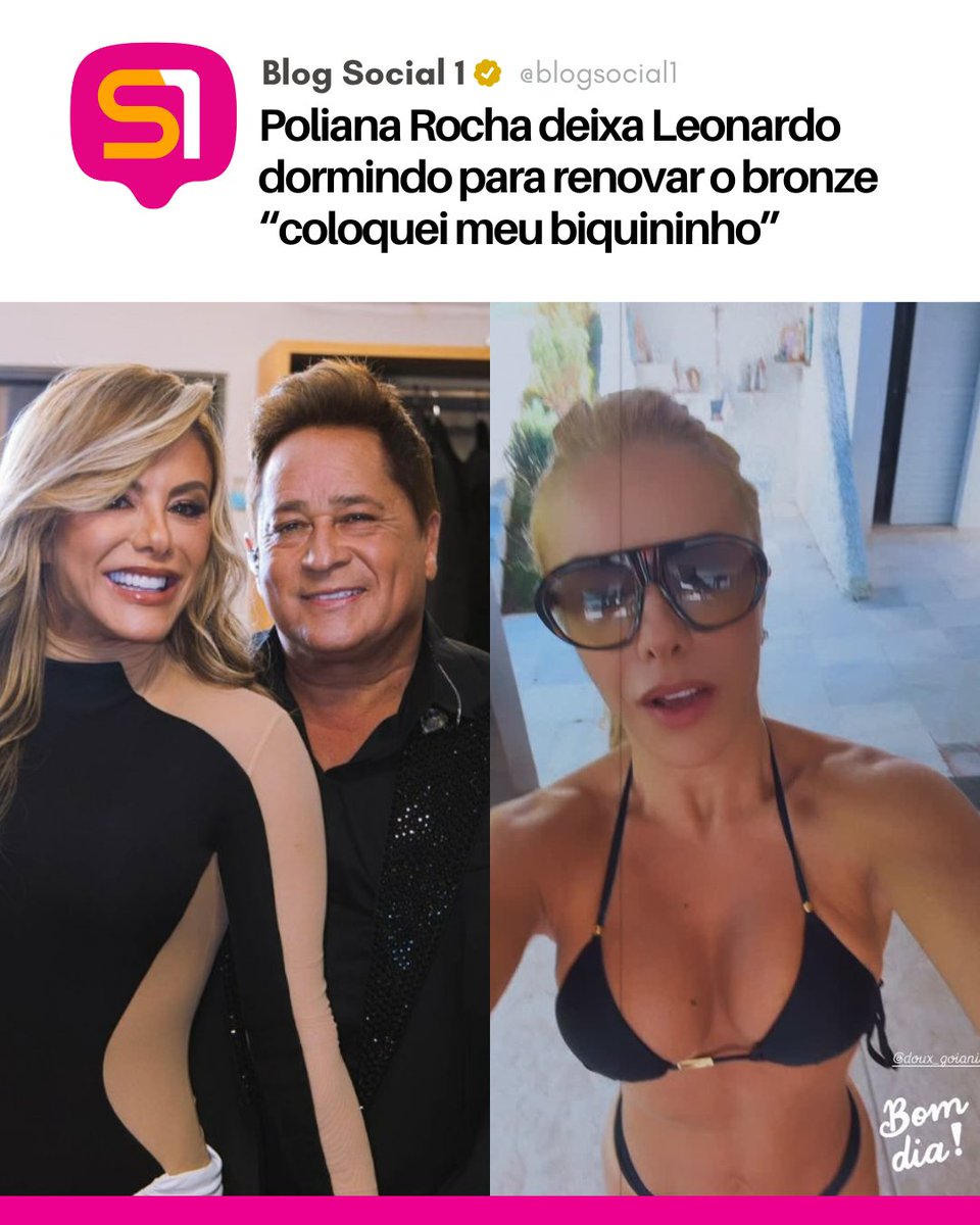 blogsocial1's tweet image. Poliana Rocha deixa Leonardo dormindo e vai renovar o bronze ☀️👙 vibe domingo em casa
📸 Reprodução/Instagram
 digital  bp

#digital #polianarocha #leonardo #famosos