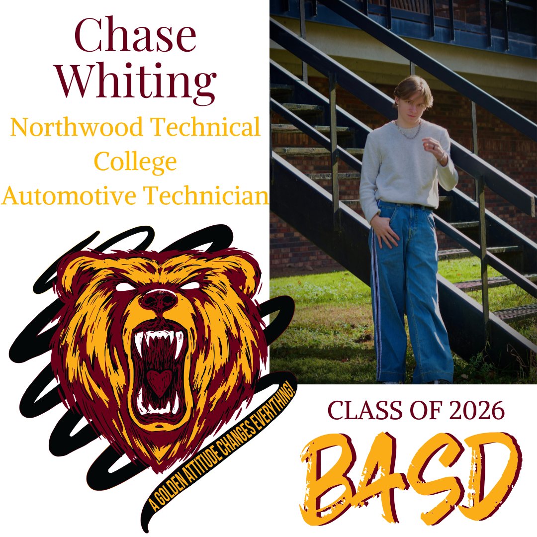 BarronAreaSD's tweet photo. We’re celebrating our incredible Barron seniors as they get ready to graduate! 🎓️

Let’s show these students how proud we are:

❤️ Chase Whiting
💛 Emma Goin

#WeBackTheBears #ClassOf2026 https://t.co/KUb9BRLKhj