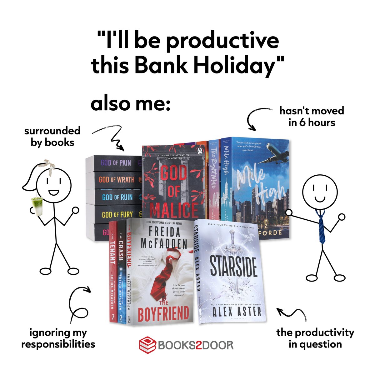Books2DoorUK's tweet image. Well, technically it is productive if we’re ticking it off our TBR, right? 📚✨😌
#bankholiday #books #bookish #books2door