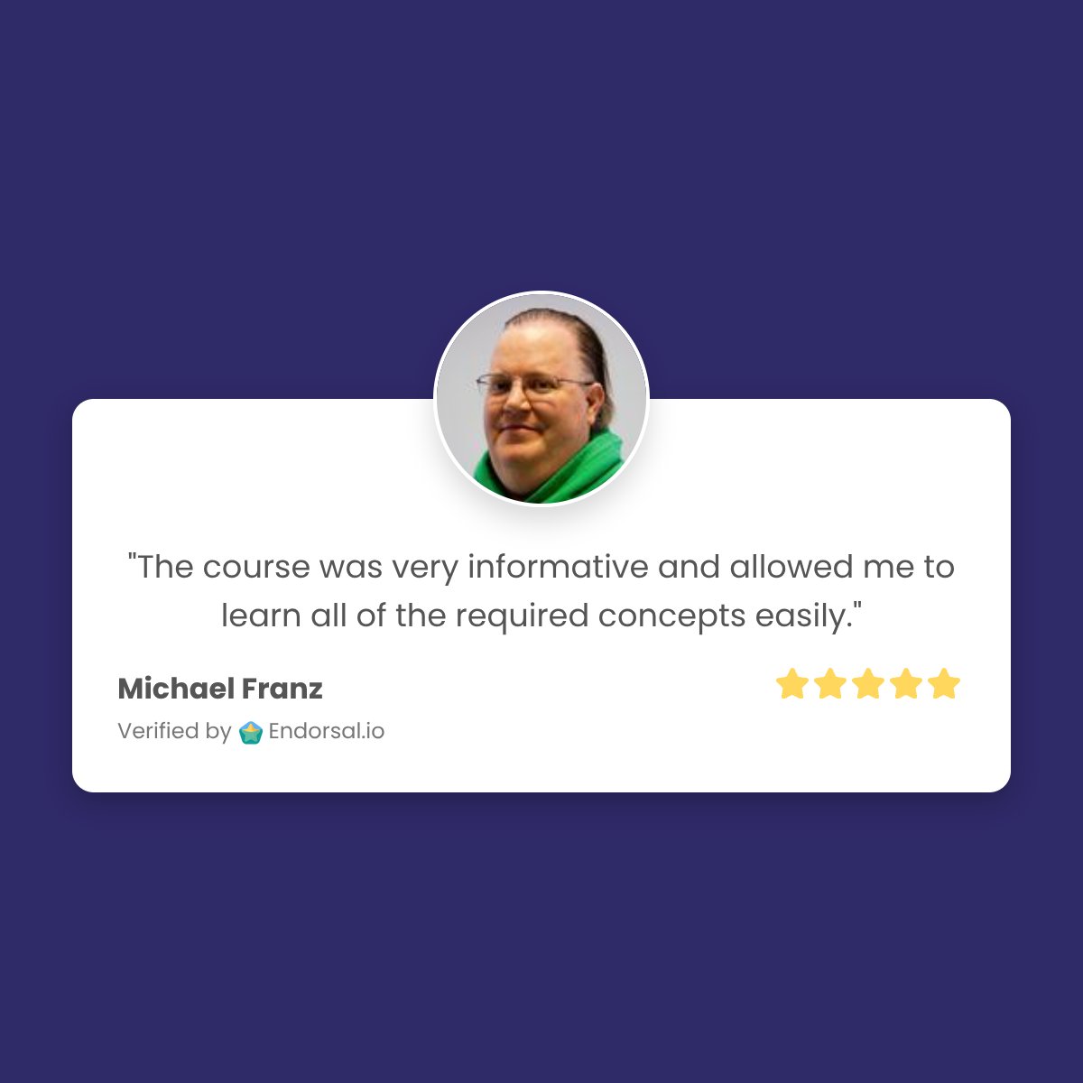 JasonDion's tweet photo. Thanks, Michael Franz! Check out what our students are saying about our courses at https://t.co/dqEItJ3yLt https://t.co/HyBDJ5b6Ap