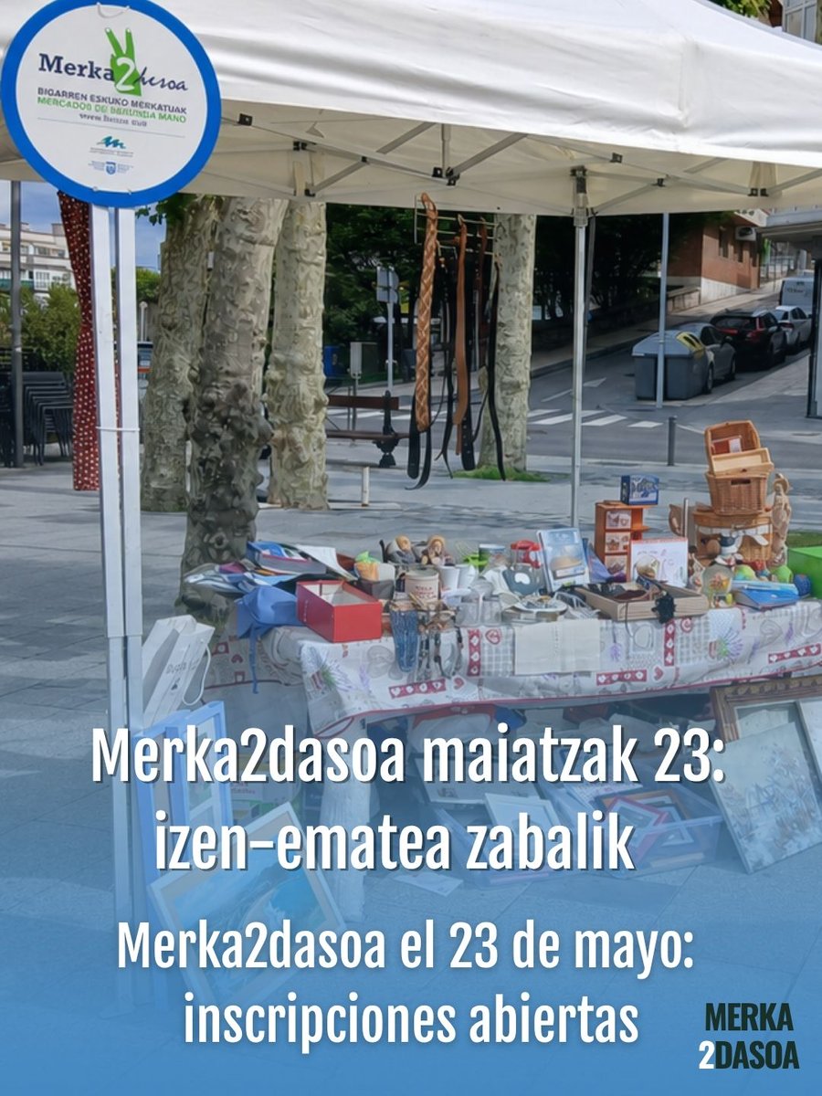txinzer's tweet photo. Izen-ematea zabalik!
Maiatzak 23 · Zabaltza plaza (10:00–14:00)
🛍️ Parte hartu Merka2dasoan eta berrerabili zure objetuak
-
¡Inscripciones abiertas!
23 de mayo · Plaza del Ensanche (10:00–14:00)
🛍️ Participa en Merka2dasoa y reutiliza tus objetos
🔗 https://t.co/UY7bQ3tm7j https://t.co/pkcJhlHgQz