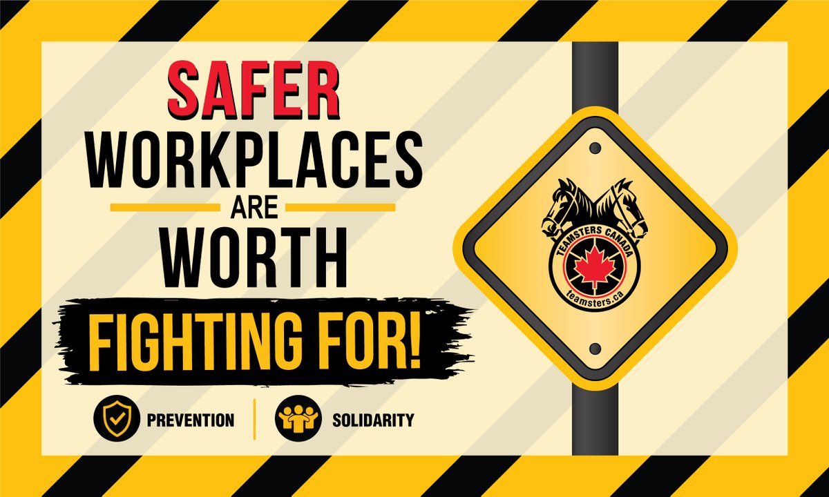 TeamstersCanada's tweet image. ⚠️ During Safety and Health Week, Teamsters Canada’s message is clear: safer workplaces are worth fighting for.

Every worker deserves to come home safe.

Prevention saves lives. So does solidarity!

🦺✊ #SafetyAndHealthWeek #WorkplaceSafety #SafetyFirst