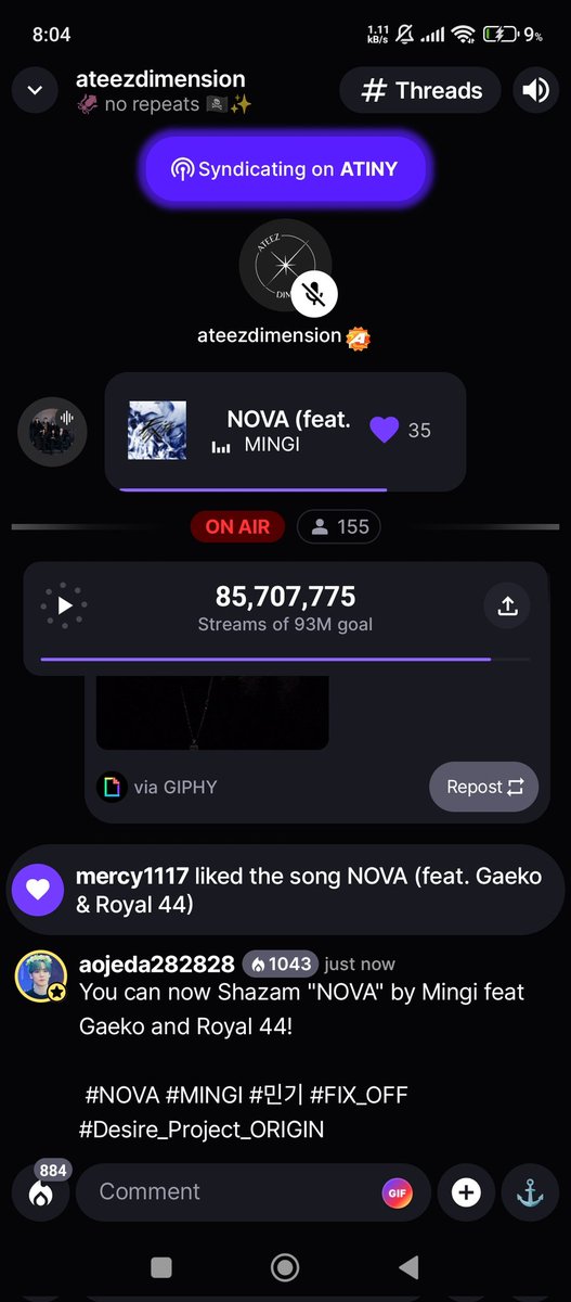 aojeda28's tweet image. Let's gooooooo 💃🏻 💃🏻 💃🏻 

share.stationhead.com/rx9bzlx34f0n

You can now Shazam "NOVA" by Mingi feat Gaeko and Royal 44!

 #NOVA #MINGI #민기 #FIX_OFF #Desire_Project_ORIGIN
