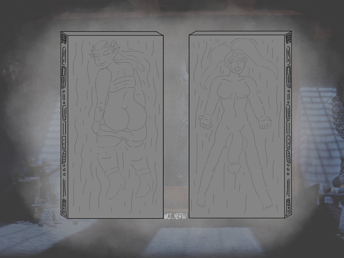 NRJNSFW's tweet photo. The Empire has caught more Rebels. Elerya Thox 💚🔦  and Phalix 💜🔦🔦 were arrested and frozen in carbonite for public indecency.

Comm and Star Wars OCs belong to @DrawsBlind #Maythe4th #starwars https://t.co/fJroV4pEsD