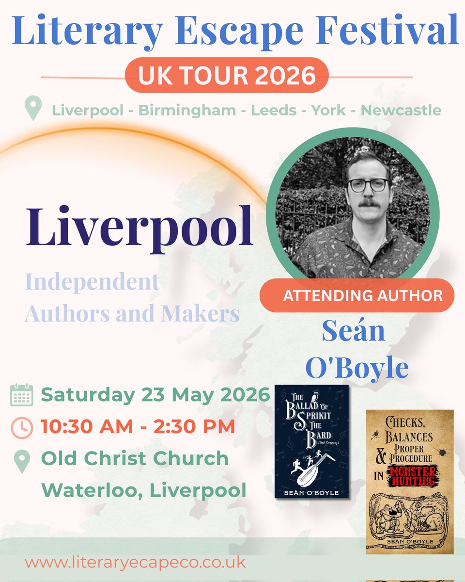 OBoyleWrites's tweet photo. Very excited to announce that I will be in attendance at the Literary Escape Festival in Liverpool on May 23rd!

Come to my stall to buy some books, enter a giveaway or simply have a chat. https://t.co/W4SSBXTJ8p