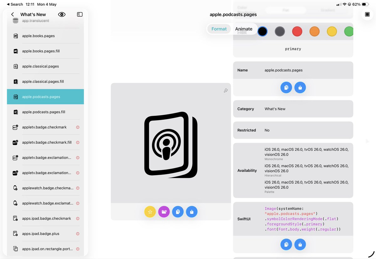 CameronFLeask's tweet photo. @tristangjarrett @pariscestchiant Hi Tristan, my app ‘San Fransymbols’ gives you full symbol details, including OS release versions, and has better search than Apple’s app - try it here: https://t.co/QzIOoJaB7U https://t.co/e18YKXeOyR