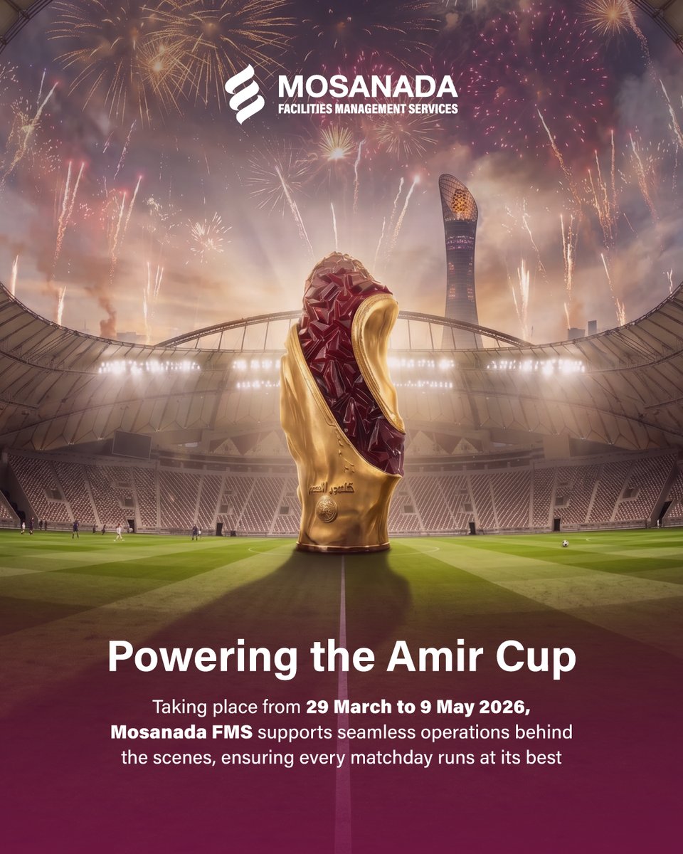 MosanadaF's tweet photo. From 29 March to 9 May 2026, Mosanada FMS supports the Amir Cup, ensuring every matchday runs smoothly.
 Are you heading to the match? ⚽
#MosanadaFMS#AmirCup2026 https://t.co/vwoukBd6s6