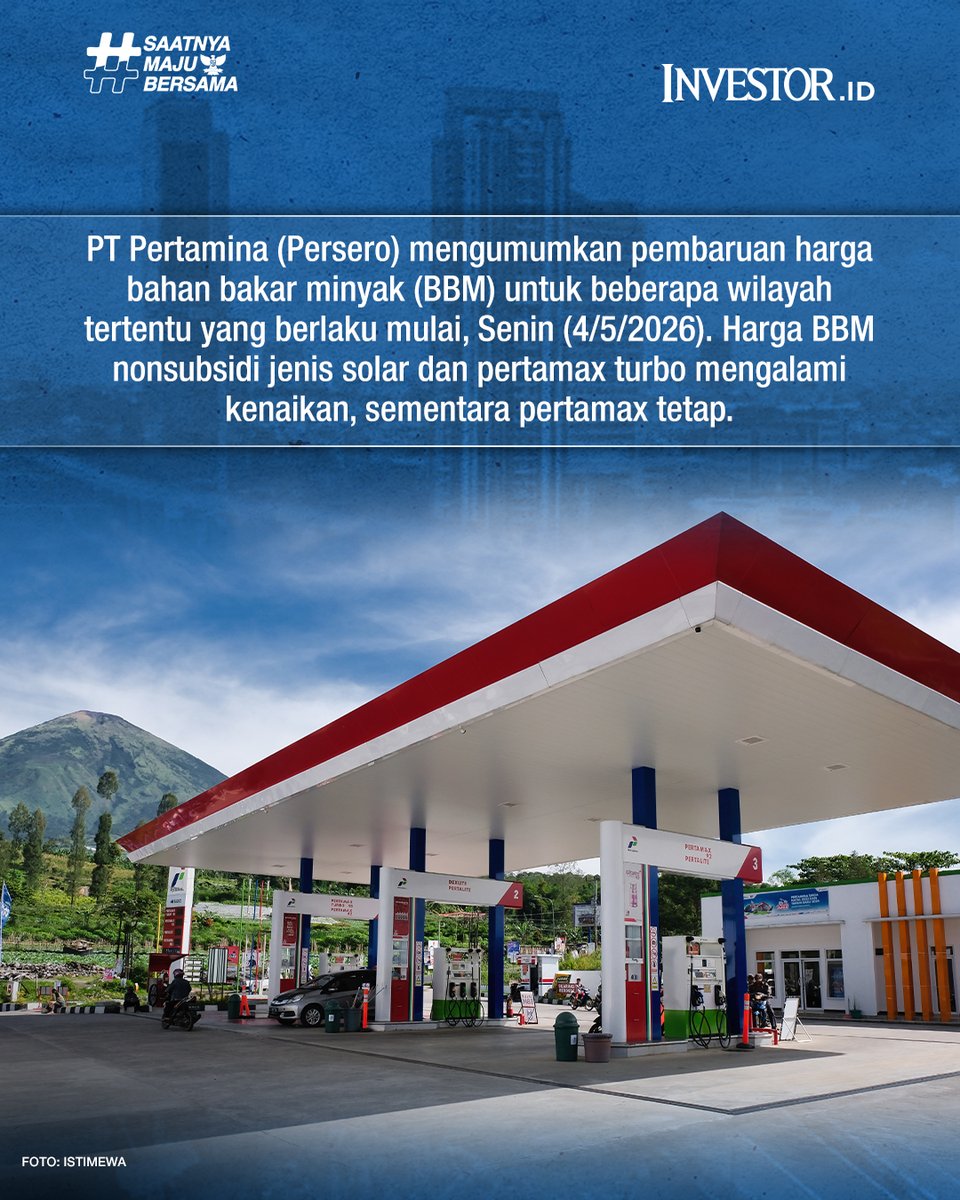 InvestorID's tweet image. Untuk Harga BBM penugasan dan subsidi tidak mengalami perubahan harga, sesuai dengan Keputusan Menteri (Kepmen) ESDM.

Baca terus investor.id dan unduh aplikasi Investor Daily di iOS dan App Store!

#InvestorDaily #BBM #Subsidi #Pertamina #SaatnyaMajuBersama