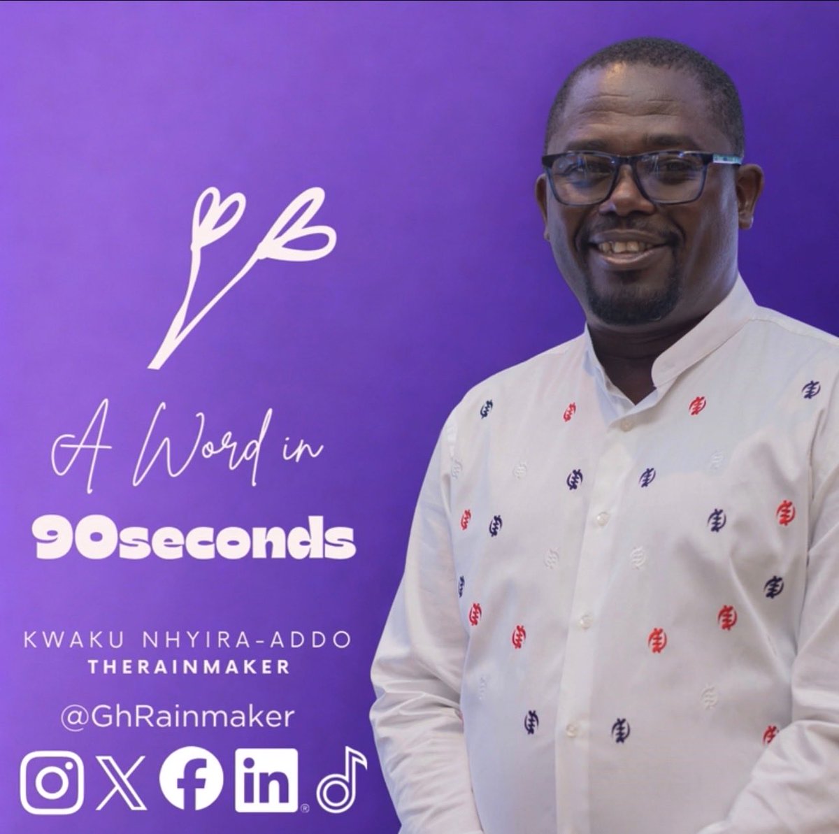 GhRainmaker's tweet photo. Something powerful is returning.
Not long. Not loud. Just… deep.

In 90 seconds, a word will meet you where you are…
and challenge where you’re going.

#AWordIn90Seconds #TheRainmaker #WinningWednesdays https://t.co/P0trFxl5bT