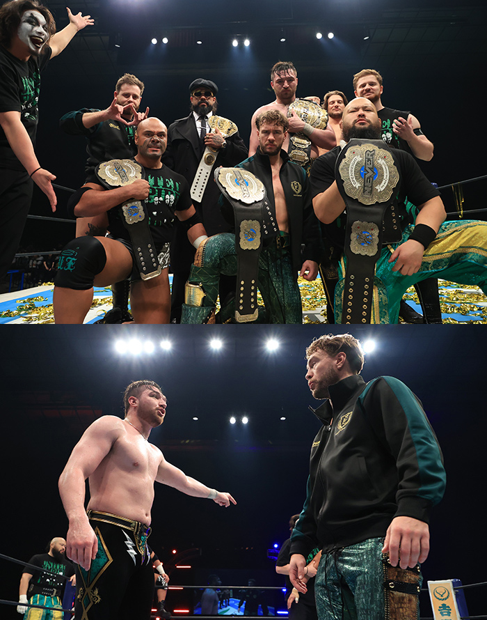 njpw1972's tweet image. 35分超の大死闘！鷹木が激烈な猛攻も、最後は金的からのMAKEWAYでIWGPヘビー級王者が非情な“V1”達成！

UNITED EMPIREにベルト集結も、カラムとオスプレイの間には不協和音…!!

『レスリングどんたく』5.4福岡大会の結果は
⇒njpw.co.jp/644728

#njDONTAKU