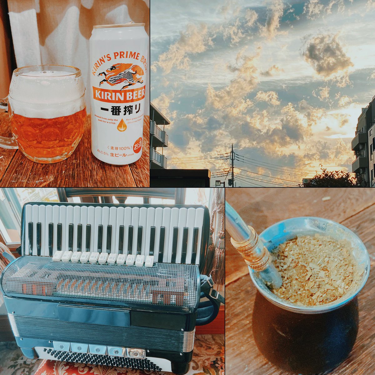 某所にてアコーディオン演奏＆レッスンdayでした🪗🥁
最近ハマっているグラスとマテ茶🧉