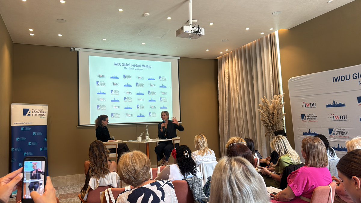 albana_vokshi's tweet photo. “The Next Generation Asks”, an insightful panel at IWDU Global Leaders’ Meeting, Marrakech. Clara von Nathusius in conversation with Silvana Koch-Mehrin, reflecting on leadership, the role of youth, and shaping the future. An exchange bridging generations and perspectives.
#IWDU https://t.co/gSfTmWGtDe