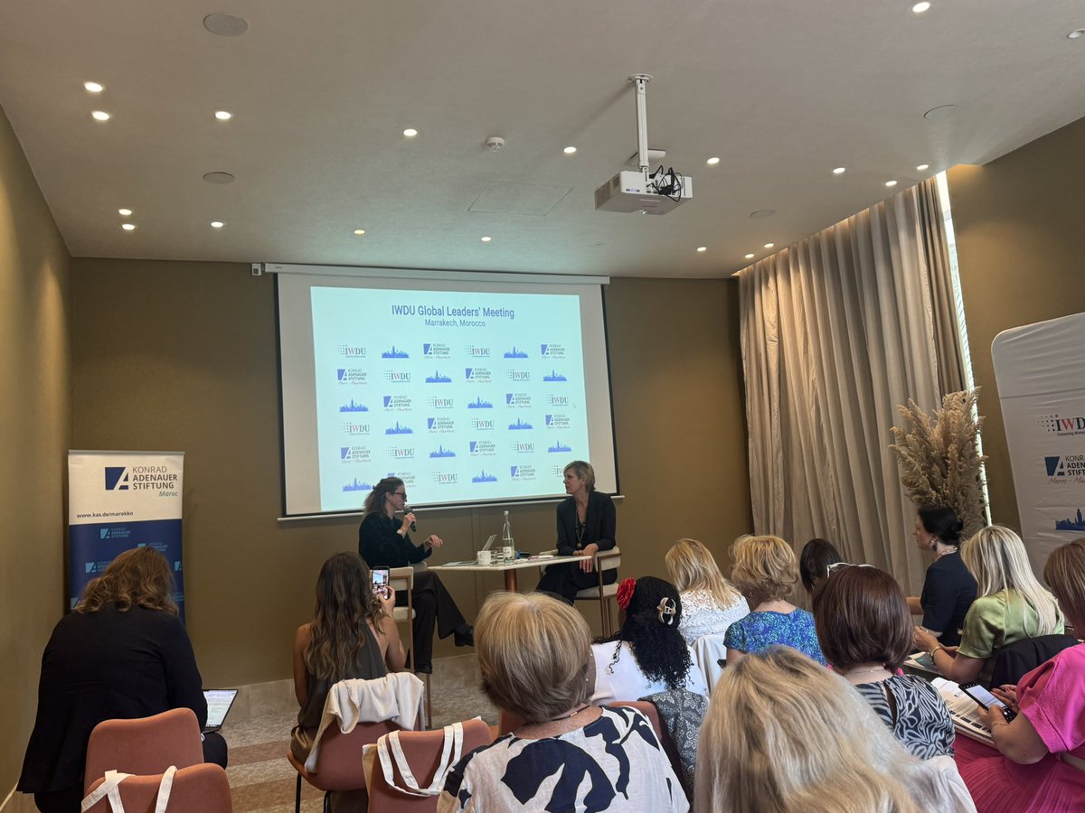 albana_vokshi's tweet photo. “The Next Generation Asks”, an insightful panel at IWDU Global Leaders’ Meeting, Marrakech. Clara von Nathusius in conversation with Silvana Koch-Mehrin, reflecting on leadership, the role of youth, and shaping the future. An exchange bridging generations and perspectives.
#IWDU https://t.co/gSfTmWGtDe