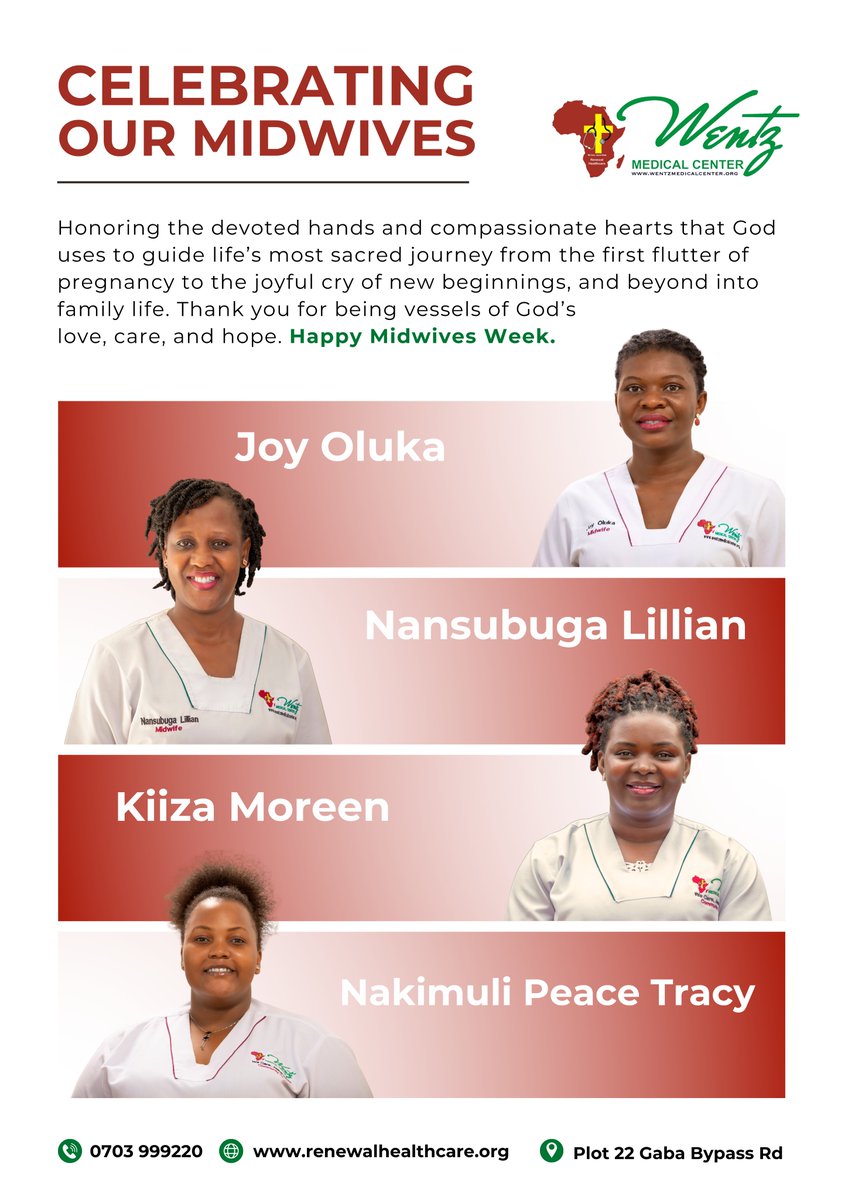 RenewalHC_Ug's tweet photo. Honoring the devoted hands and compassionate hearts that God uses to guide life’s most sacred journey from the first flutter of pregnancy to the joyful cry of new beginnings, and beyond into family life. Thank you for being vessels of God’s
love, care, and hope. https://t.co/xCo6Xo7QbR