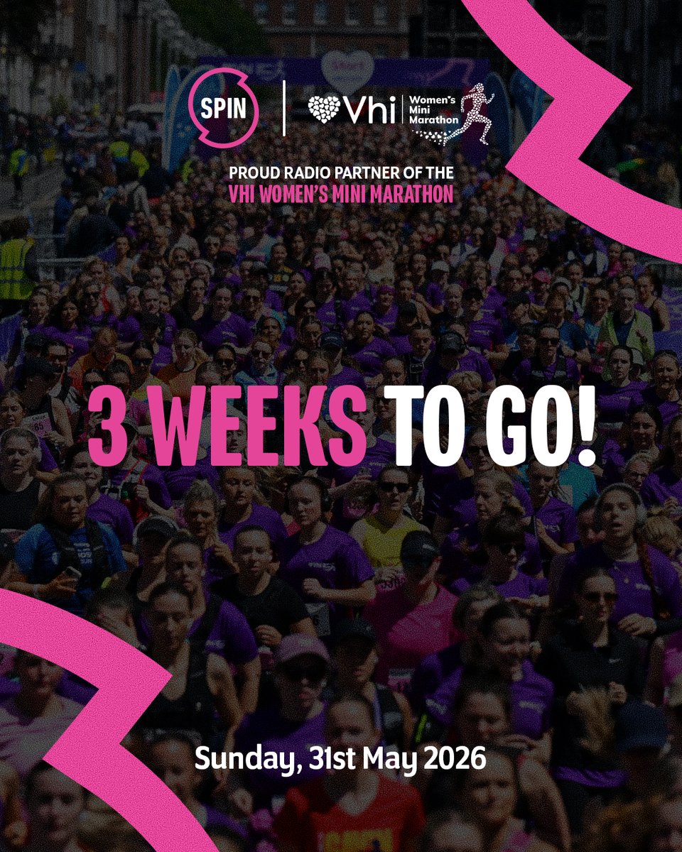 spin1038's tweet photo. The countdown is on๐โโ๏ธ
We are counting down the days until the VHI Women's Mini Marathon, taking place in Dublin Sunday 31st May 2026 ๐
For more check out https://t.co/ekYn2cti51
@vhiwmm
#VHI #WomensMiniMarathon #VhiWMM #BestTimeEver https://t.co/0zWHOqNG7x