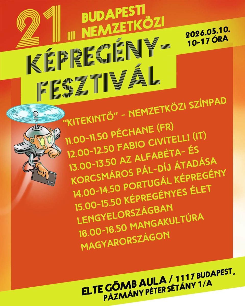 BudapestComics's tweet photo. Idén is érdemes lesz a vásártér nyüzsgéséből kiszabadulva megpihenni a beszélgetéseken, előadásokon, kiállításokon vagy éppen valamelyik műhelyünkön. https://t.co/W1DK42Mkny