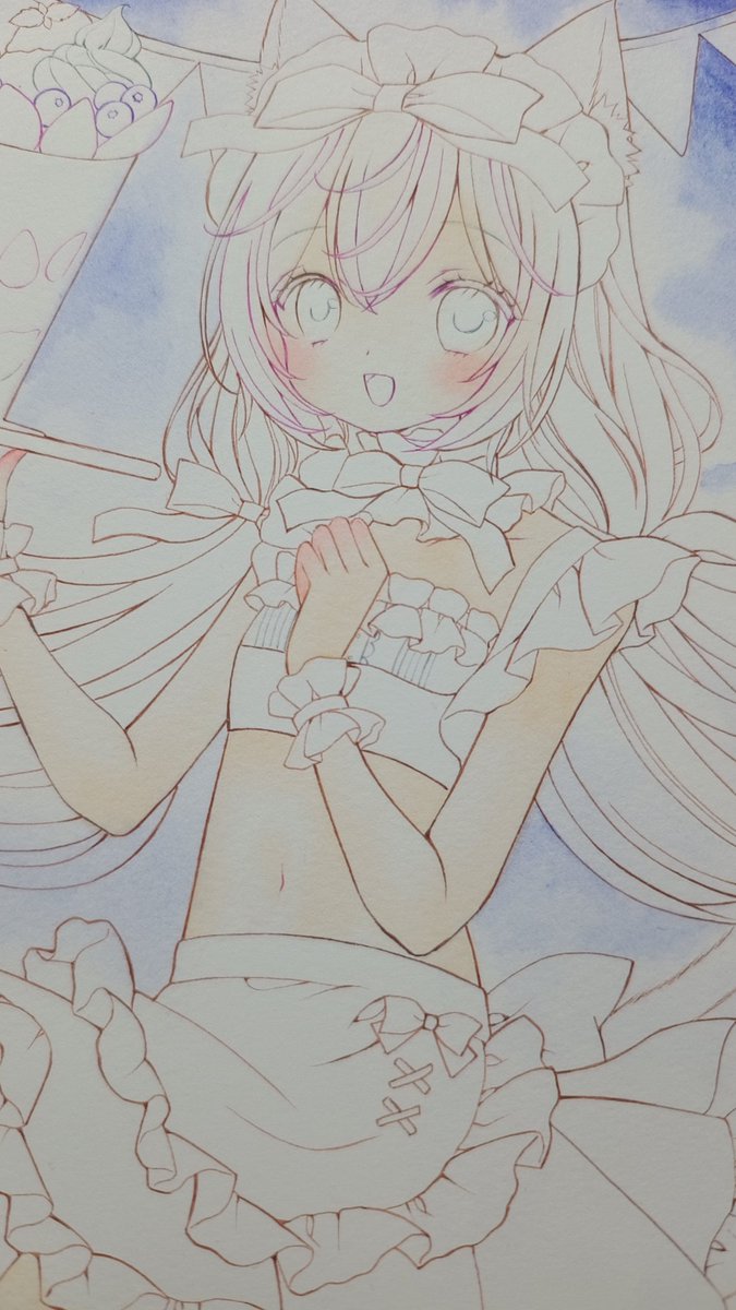 WIP🎨 #関西コミティア76 #透明水彩