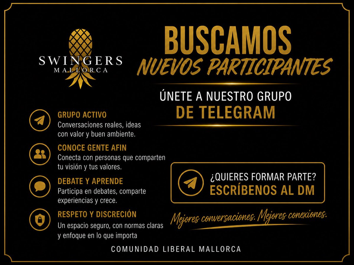 SwingerMallorca's tweet photo. #SwingerMallorca
#Swinger
#ComunidadSwinger
#ComunidadSwingerMallorca
#ComunidadLiberalMallorca
#LiberalMallorca
#SWMallorca
#SwingerEspaña https://t.co/6jtuTnddZx