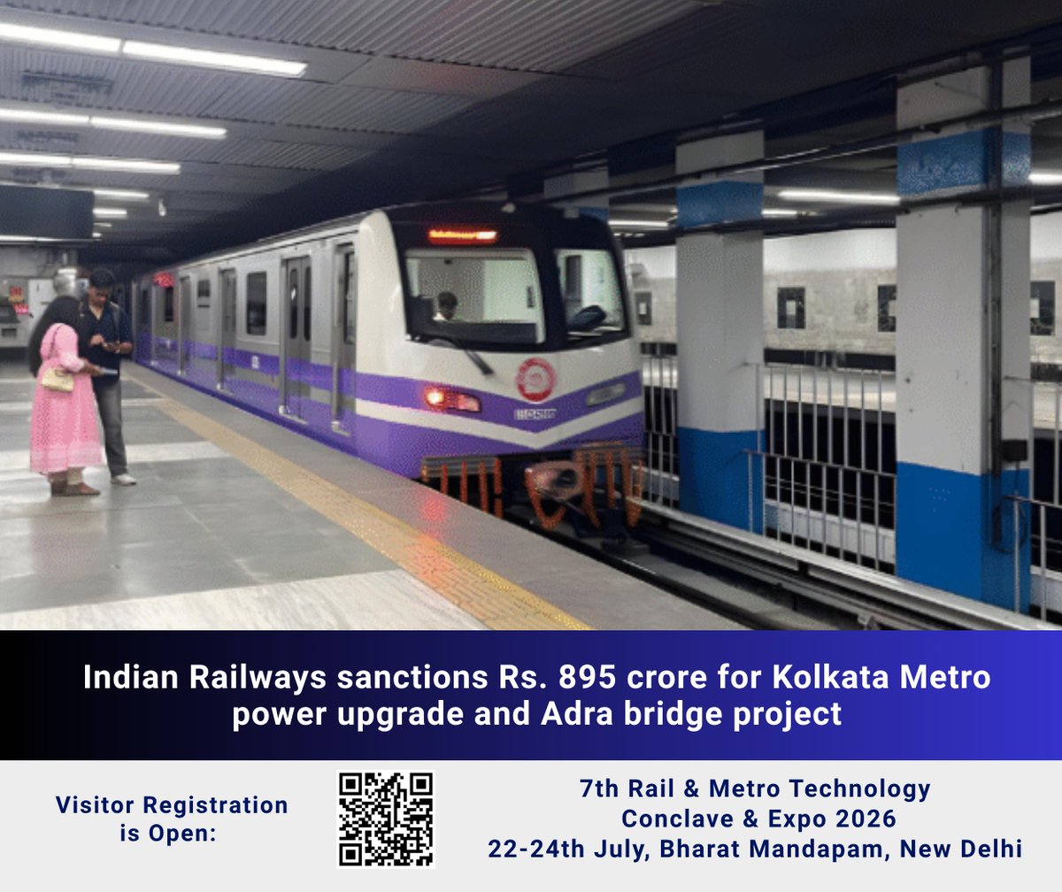 RailAnalysis's tweet image. #IndianRailways sanctions Rs. 895 crore for #KolkataMetro power upgrade and Adra #bridge project

Read more: railanalysis.in/metro/indian-r…

#Metro #Traction #Freight #Connectivity #Infrastructure #PowerSystem #RailLine #RailModernisation #SustainableDevelopment #RailAnalysis