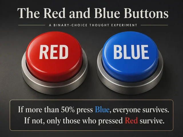 You should press the blue button by the way, it's not about saving yourself it's about saving everyone who is not gonna save themselves. Because there will be people dying by pressing red, you will kill them by not pressing blue, everyone can be saved if people press blue