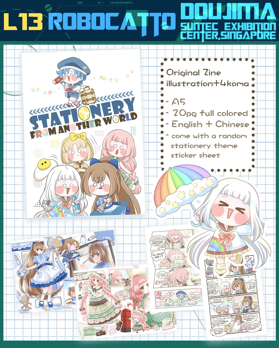 maotypeb's tweet photo. Doujima catalog 🎉
L13 robocatto

this time I made more original cat merch!!!
not sure if anyone interested to get my mini zine, so I'll only bring limited copies.

#doujimasg #doujimacatalogue2026 #doujimacatalogue https://t.co/sIJo5Bcj7s
