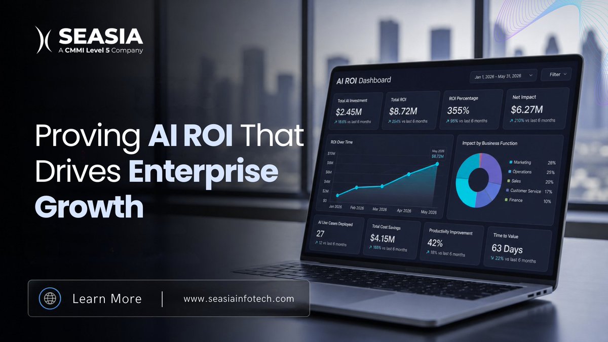 Seasiainfotech's tweet image. For a while, AI was about pilots, demos, and experiments.

Now the question is simple:
Is it actually delivering value?

In 2026, that’s what matters.
Less hype, more measurable impact.

seasiainfotech.com/artificial-int…

#AI #EnterpriseAI #AIROI