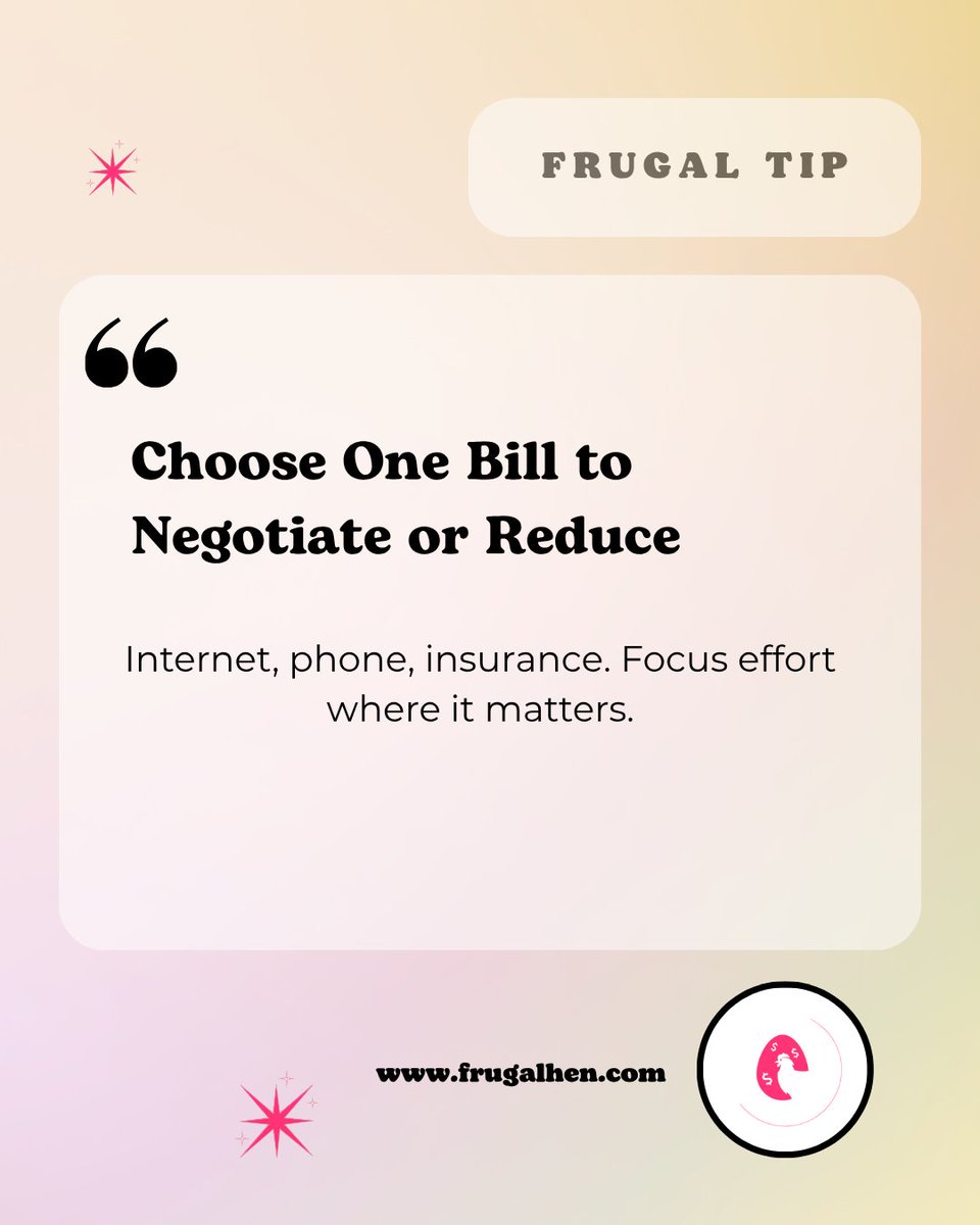 FrugalHen's tweet photo. Prices go up quietly, and it’s easy to miss until you look. Pick one bill and push back. That’s where savings actually start.
Have you negotiated a bill, and if so, how did it go?
#FrugalHen #MoneyTips #SpendSmart https://t.co/5bRkmCXe0Q