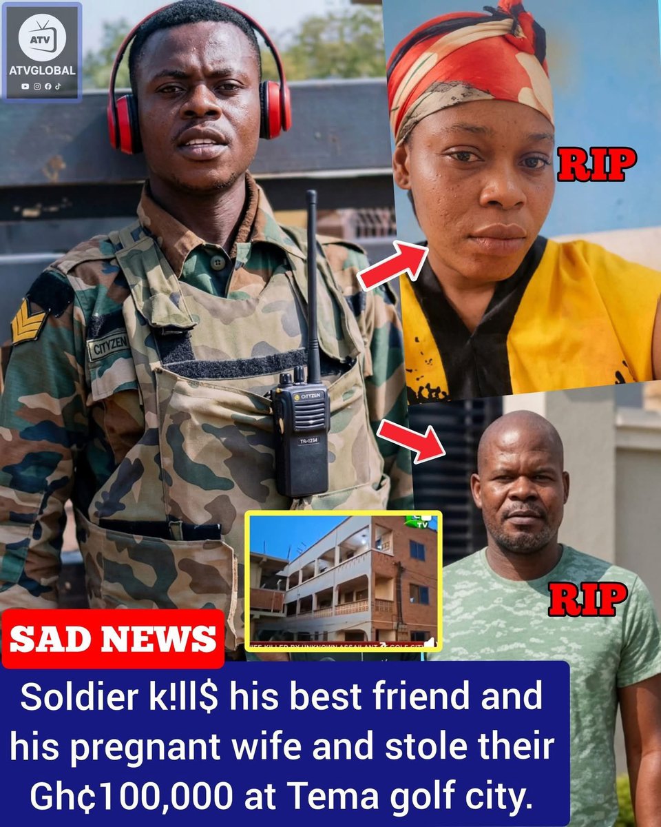 Soldier on the run after allegedly killing tanker driver Ebenezer Kwabena, his pregnant partner, and leaving their 3-year-old daughter alone for three days without food or water. The suspect, Prince Krah, recently transferred to Tamale, is believed to have committed the theft