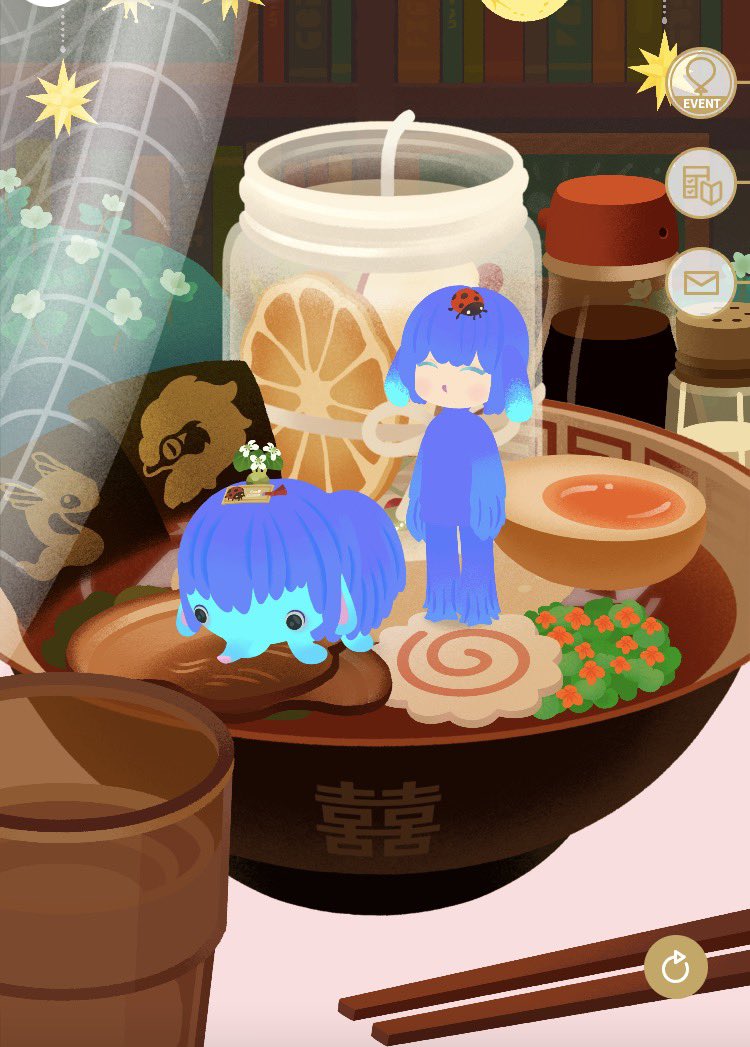 とこちゃんと社長の配信見てリヴリー始めたけどゲーム不慣れだからラーメンだらけで全然かわいくならないw
そんな私にも初のフレンド申請が届き✉️開けたら韓国人の方だった〜💜
BTSのお国🇰🇷から！うれしい〜
#にじリヴリー 
#いぬいどんどんすきになる
#加賀美ハヤト