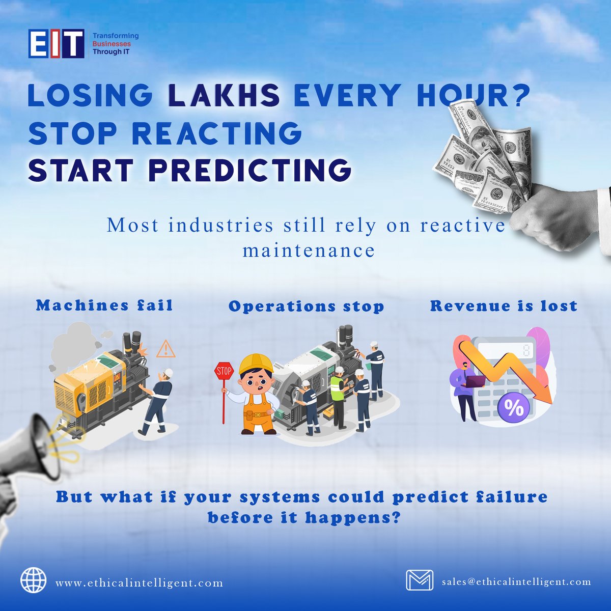 EITechnologies_'s tweet image. Losing lakhs every hour? ⏳

Reactive maintenance is costing you more than you think.
Predict failures before they happen.

🚀 Upgrade your operations: ethicalintelligent.com
📩 Let’s talk: sales@ethicalintelligent.com

#IoTIndia #PredictiveMaintenance #Industry40 #Automation