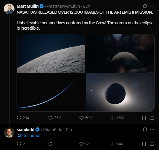 Tom_dot_b's tweet photo. NGL

I love that underneath so many NASA pics I see @SiamKidd checking them on @bitmind 

Keeping NASA in check 👀 https://t.co/exHLgF6APO