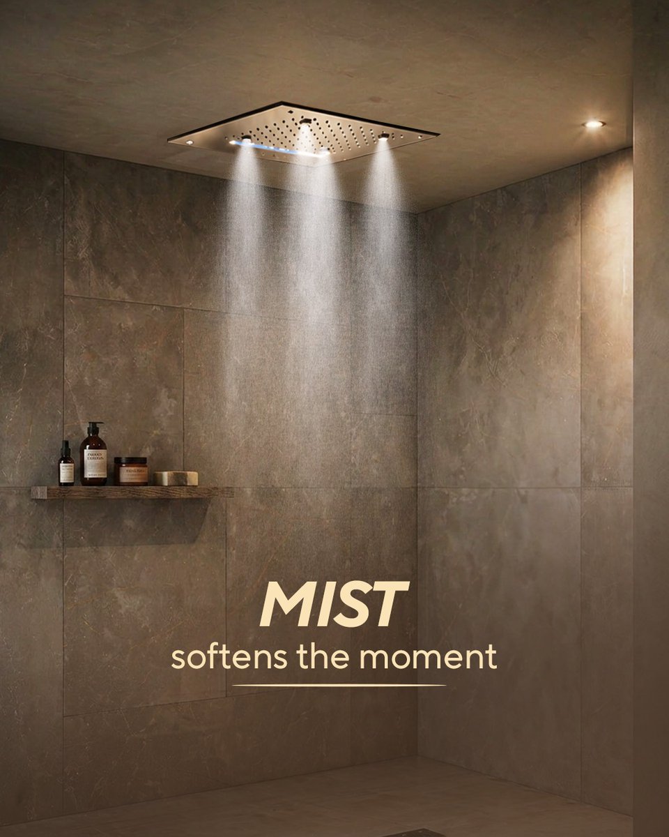 AstralBathware's tweet image. Designed around how you want to feel.

Whether it’s a soft mist to unwind or a rain flow to reset, each mode creates a moment that’s entirely yours.

Balanced with subtle LED accents, it transforms routine into experience.

#AstralBathware #BathroomDesign #EngineeredWithElegance