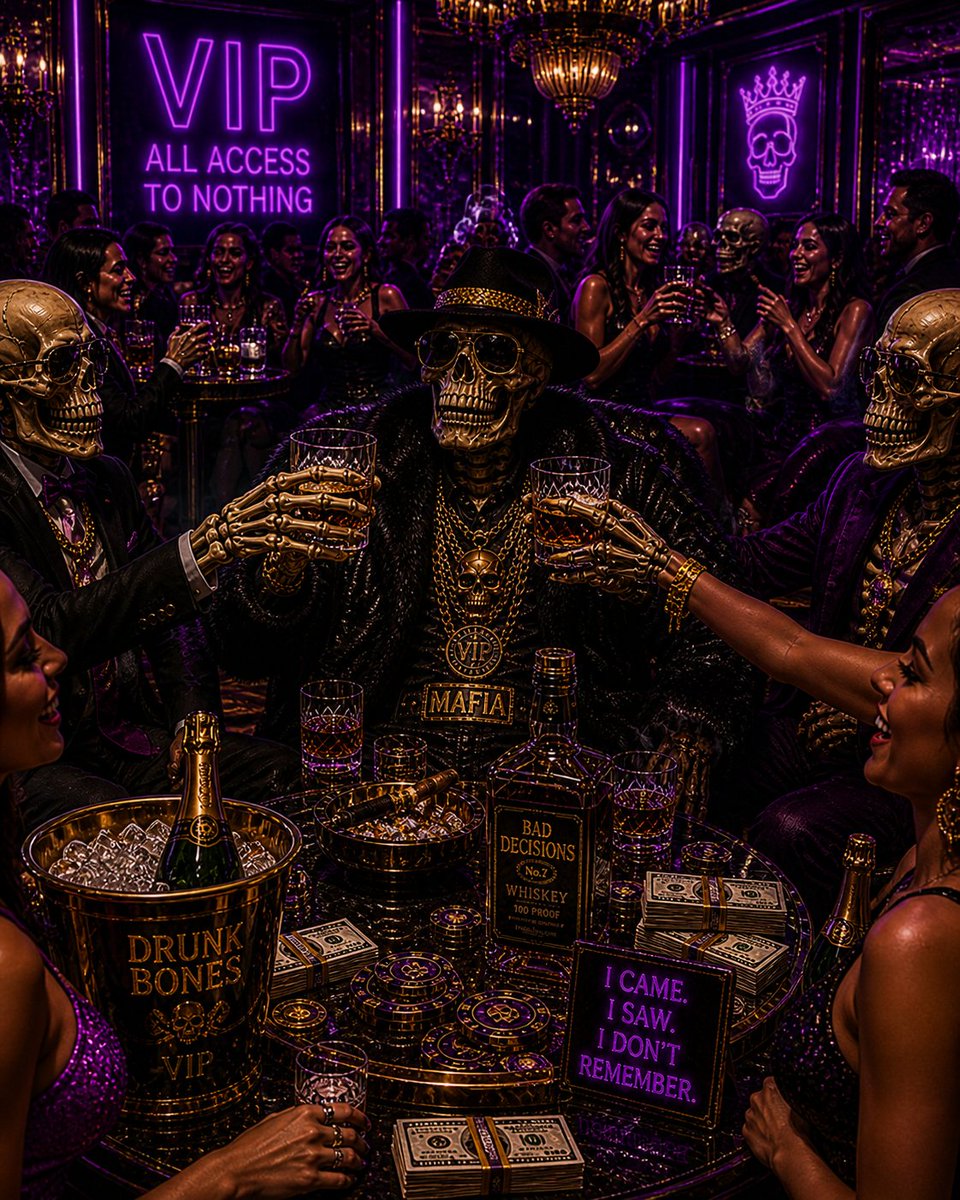 AIEpicSounds's tweet photo. 💀🥃
Drunk Bones – VIP Edition
#DrunkBones #NFT #CryptoArt #VIP #DarkLuxury # #NFTCommunity https://t.co/s7DkONaSBf