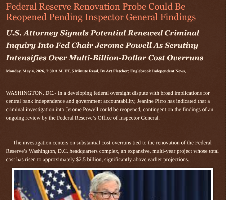 ArtFletcher9's tweet photo. Federal Reserve Renovation Probe Could Be Reopened Pending Inspector General Findings https://t.co/iNzMOHCtPC via @Englebrooknews #WashingtonDC #USAttorney #JenninePirro #reopen #investigation #USFedChair #JeromePowell #FedRenovation #cost #overruns #InspectorGeneral @wireless_step @HRG_Media @LodiNJNews @fordmb1 @Shannon96574094 @SarahGeving1 @DanCook26214426 @Daytobehappy @janninereid1 @gator4kb18 @TrumpWasRite2 @KathyKbrose @RobGerundo @JimBobW49