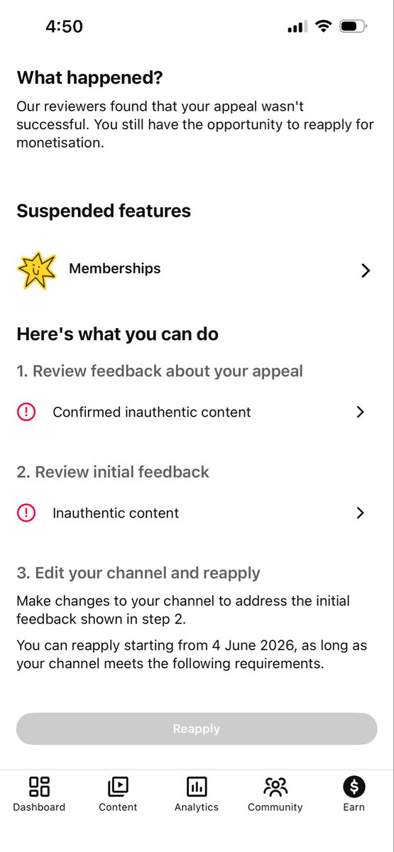 MediaBreakyt's tweet photo. YouTube demonetized my channel and there’s still no clarity why.

Time, effort, and consistency — all affected overnight.

Creators deserve transparency, not automated decisions.
@YouTube @TeamYouTube @nealmohan please review this. 
https://t.co/dicrtSxxay https://t.co/73gwTdWv0y