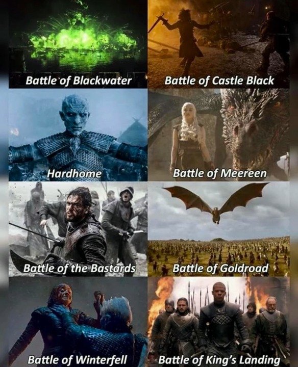 FantasyEpics's tweet photo. The best Game of Thrones battles....👀 https://t.co/94FJ1gUTwS