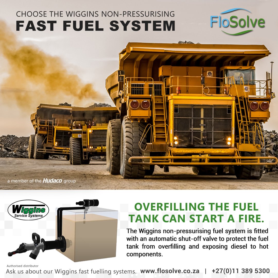 FlosolveSA's tweet photo. Fuel near hot equipment = serious fire risk. Wiggins non-pressurised Fast Fuel Systems include overfill protection to help prevent spills before they happen.

Safer refuelling starts here.

#Safety #mining #FireRisk https://t.co/t6xvR0lFxY