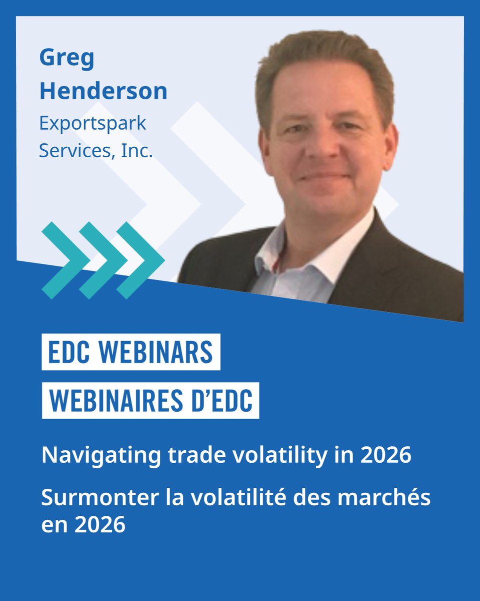 ExportDevCanada's tweet image. Explore how to manage export risk, protect cash flow and reduce dependency on the U.S. at our upcoming webinar Thursday, May 21 at 1 p.m. ET. #Canada #Export 

➡ go.edc.ca/frpo9n2p