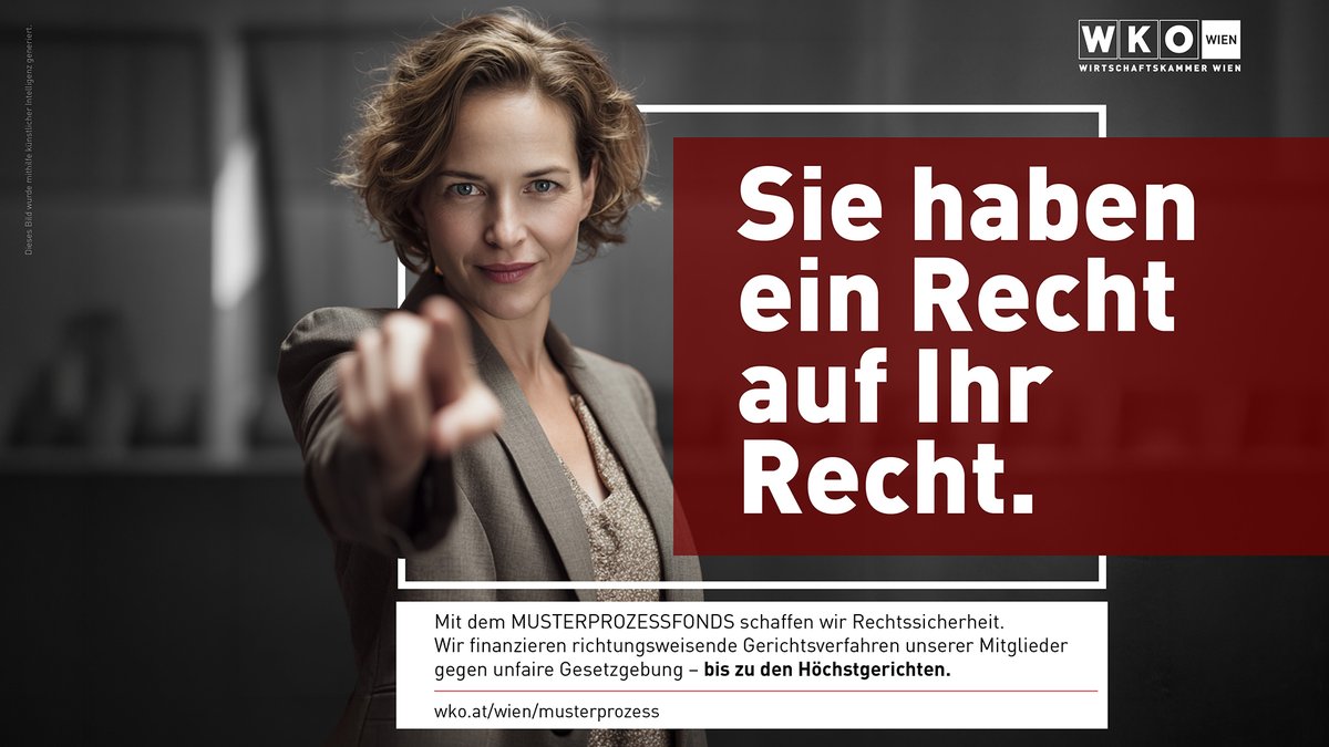 WKOwien's tweet photo. Rechtssicherheit ist essenziell für Standort und Unternehmen. Die Rechtslage wird jedoch immer komplexer. Klarheit schaffen oft nur Musterprozesse vor Gericht.
Mit dem Musterprozessfonds unterstützen wir Unternehmen dabei - bis zum Höchstgericht.
👉 https://t.co/CFZ6yYeVlz https://t.co/JbtDfkeTDv