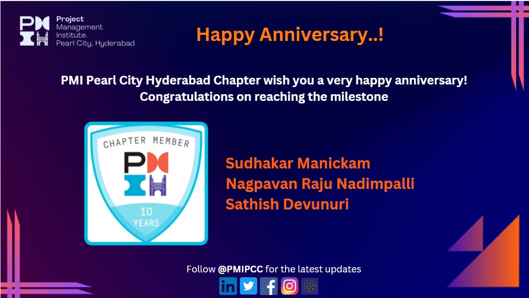 PMI Pearl City Chapter - Hyderabad tweet media